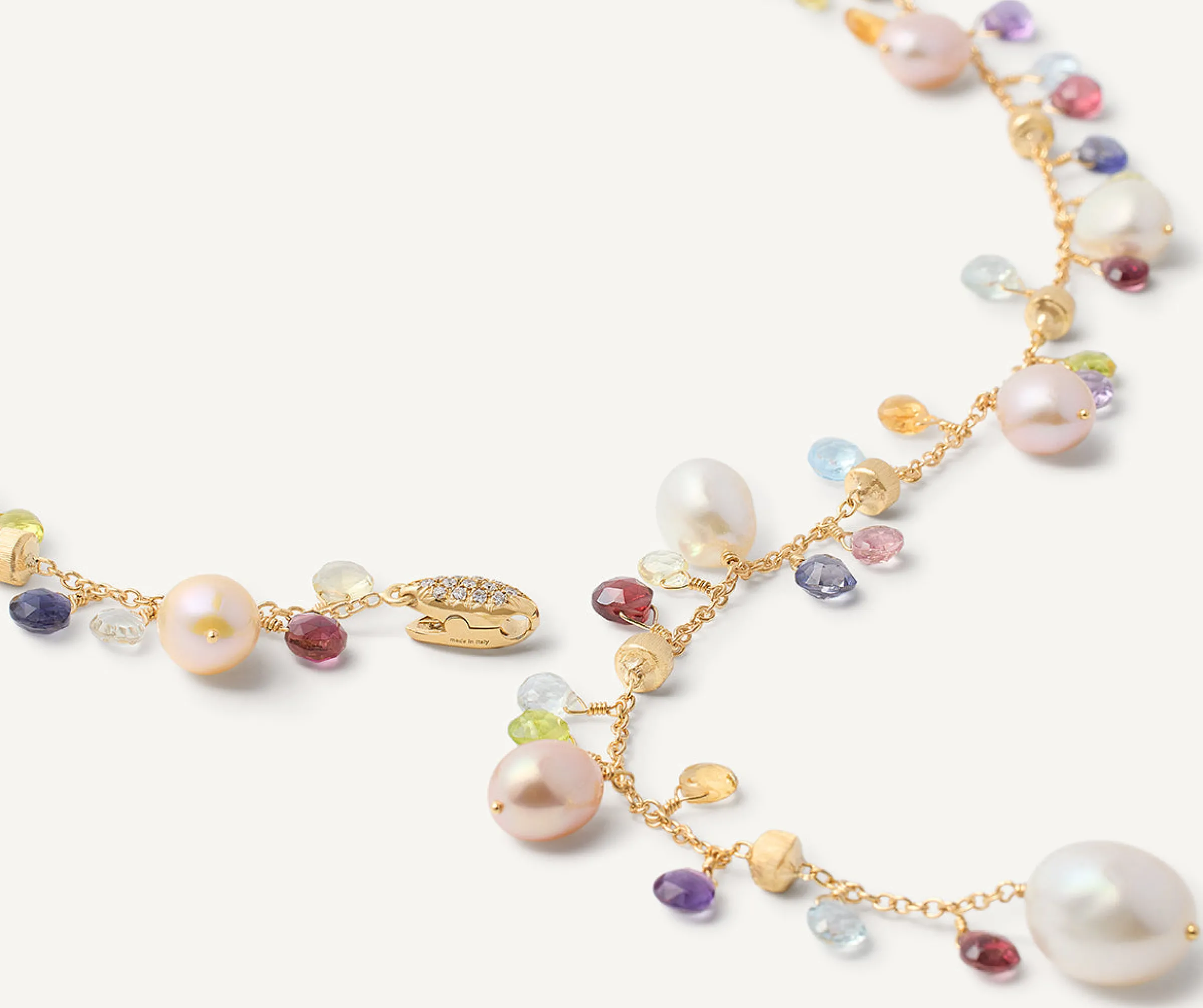 Necklaces-Marco Bicego 18K Yellow Gold Gemstone Lariat Necklace With Freshwater Pearls Yellowgold