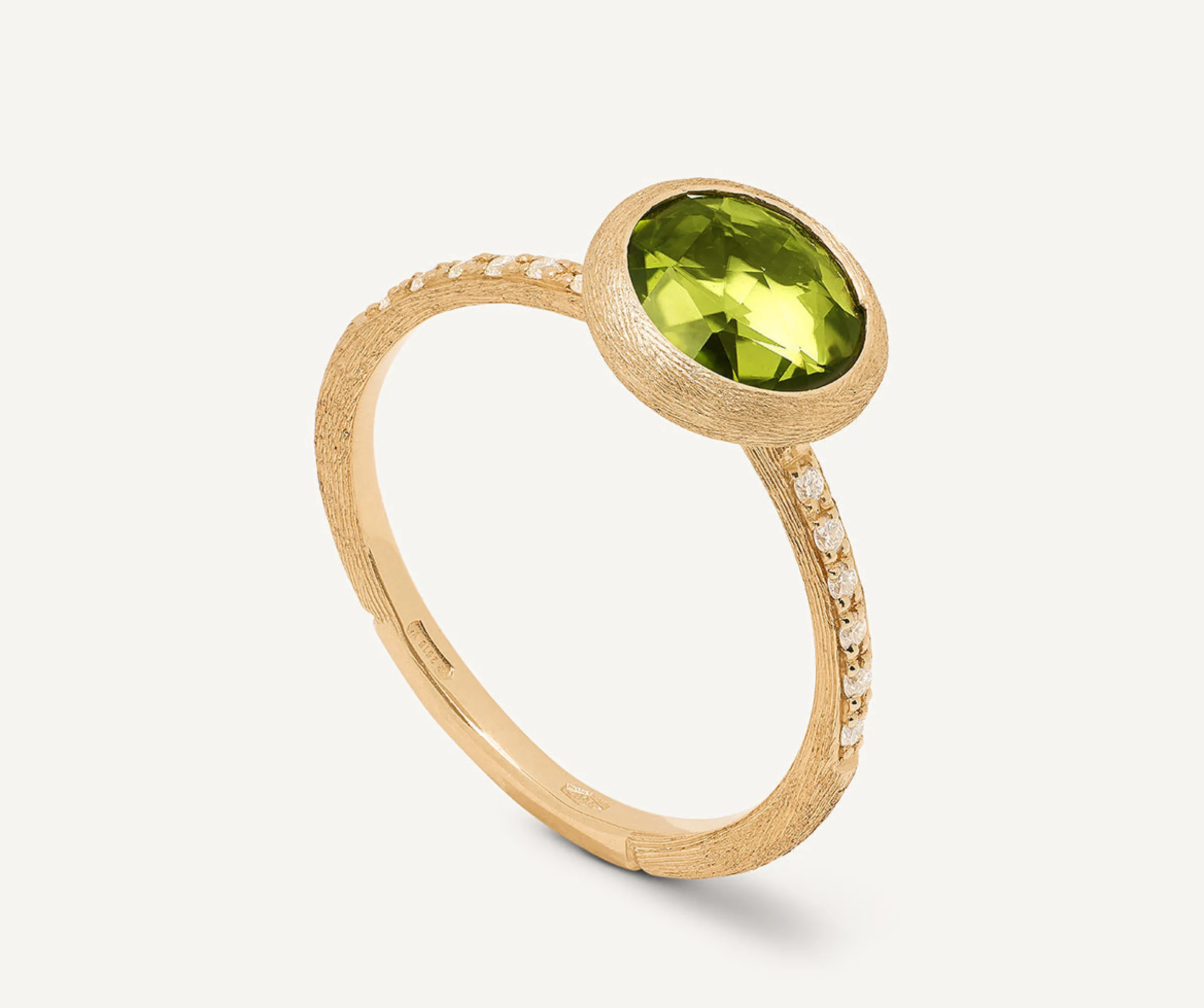 Rings-Marco Bicego 18K Yellow Gold Gemstone Ring with Diamond Pavé Shank Yellowgold