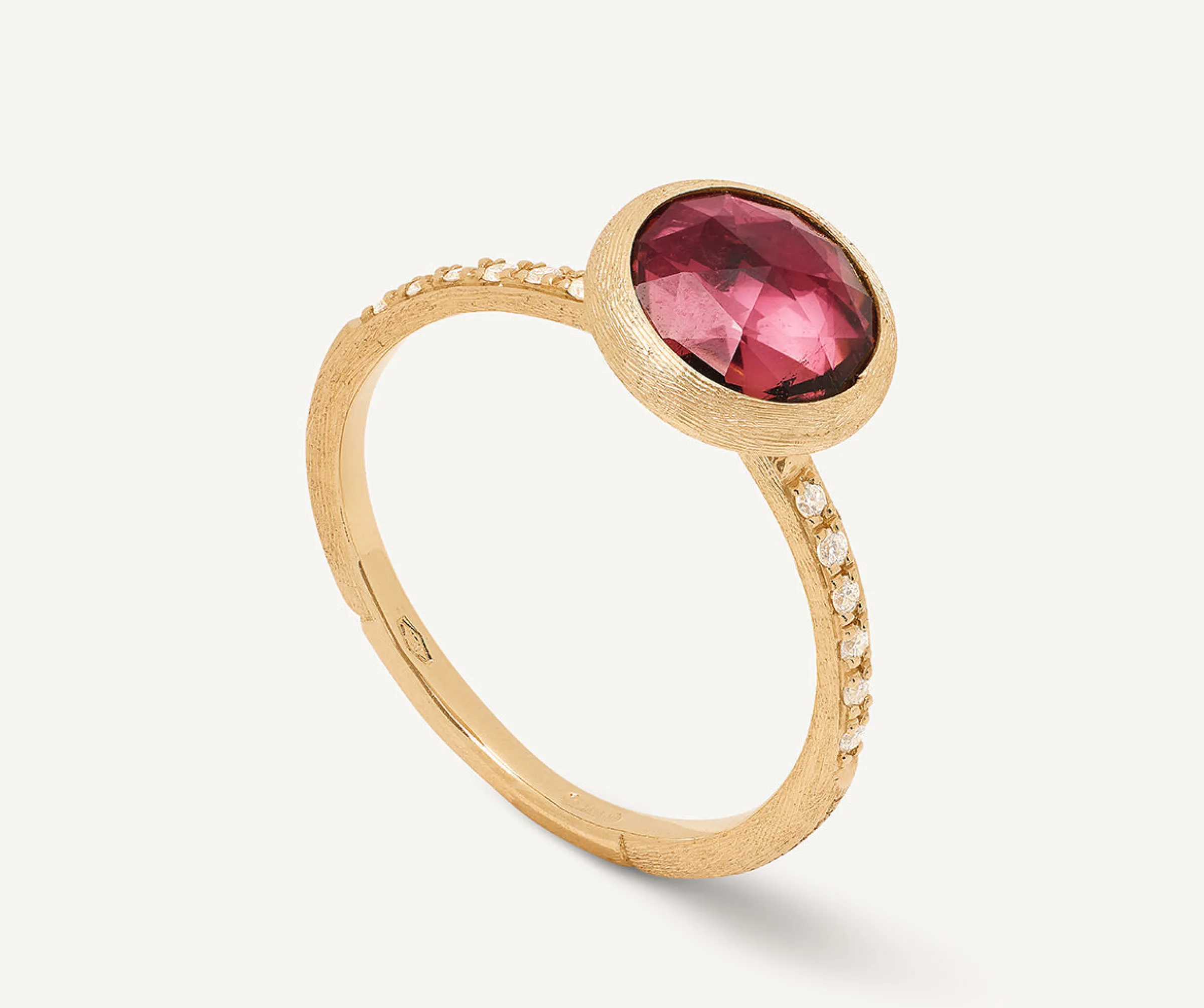 Rings-Marco Bicego 18K Yellow Gold Gemstone Ring with Diamond Pavé Shank Yellowgold