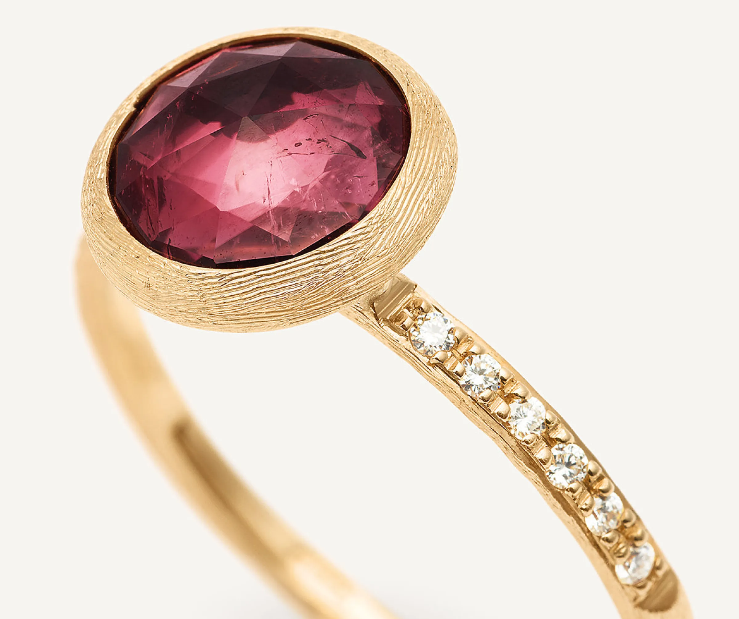 Rings-Marco Bicego 18K Yellow Gold Gemstone Ring with Diamond Pavé Shank Yellowgold