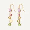 Earrings-Marco Bicego 18K Yellow Gold Gemstone 2-Strand Earrings Yellowgold