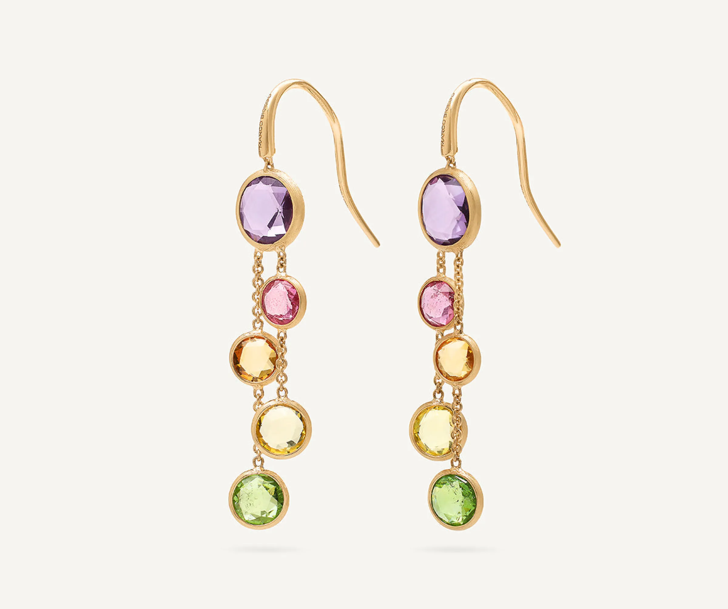 Earrings-Marco Bicego 18K Yellow Gold Gemstone 2-Strand Earrings Yellowgold