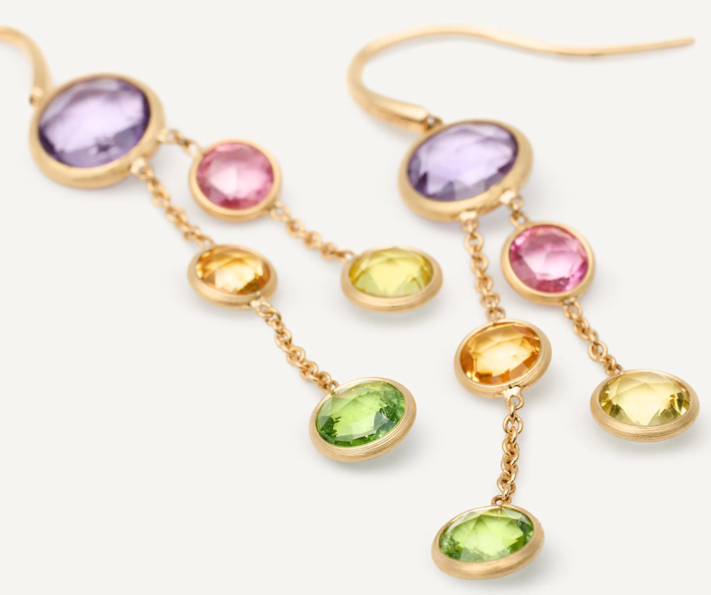 Earrings-Marco Bicego 18K Yellow Gold Gemstone 2-Strand Earrings Yellowgold