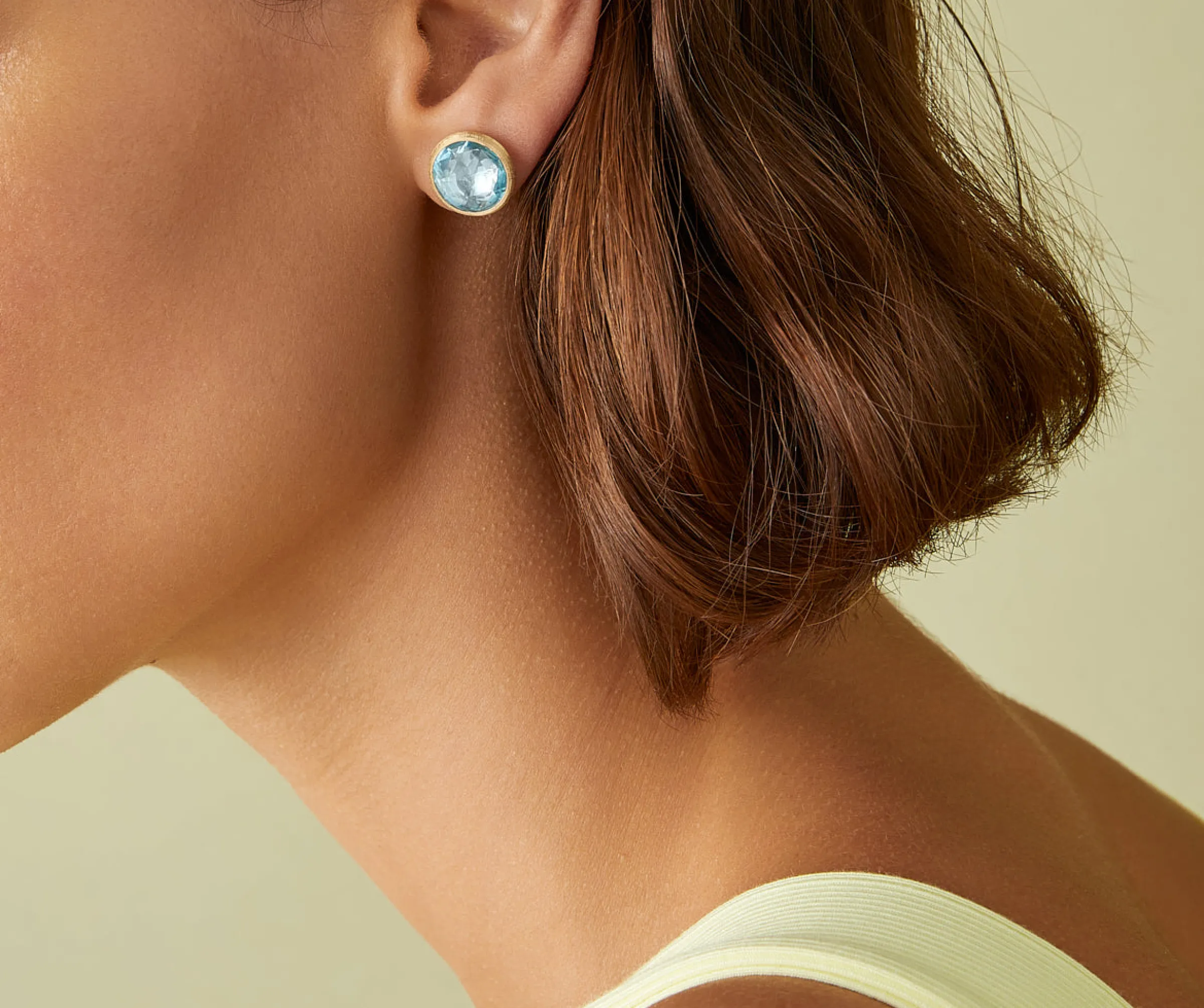 Earrings-Marco Bicego 18K Yellow Gold Gemstone Stud Large Earrings Yellowgold