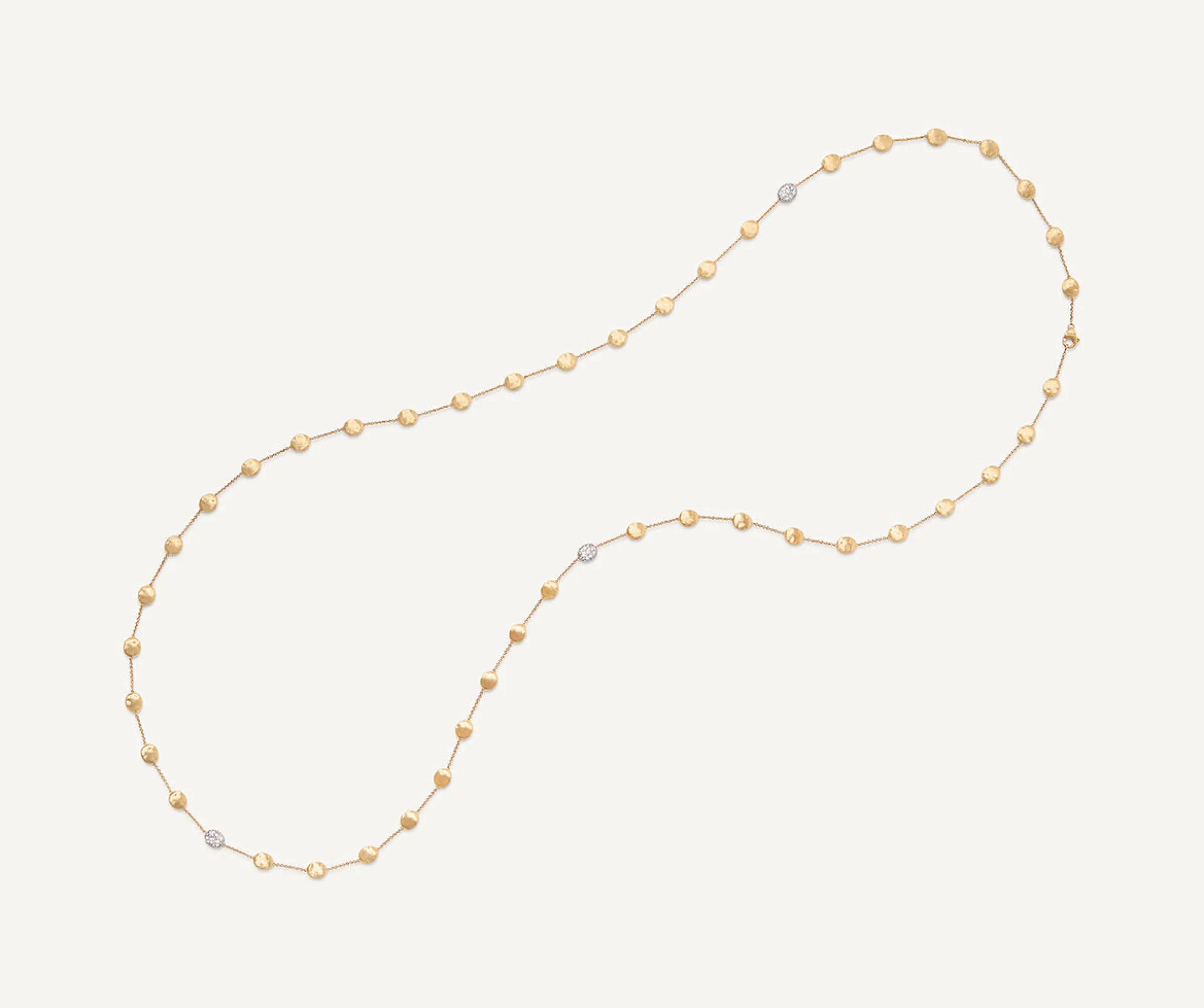 Necklaces-Marco Bicego 18K Yellow Gold Gold u0026 Diamond Large Bean Long Necklace Yellowgold