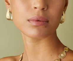 Earrings-Marco Bicego 18K Yellow Gold Graduate Medium Hoops Yellowgold