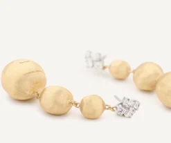 Earrings-Marco Bicego 18K Yellow Gold Graduated Drop Earrings With Diamonds Yellowgold