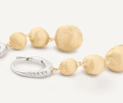 Earrings-Marco Bicego 18K Yellow Gold Graduated Drop Earrings With Diamond Clip Yellowgold