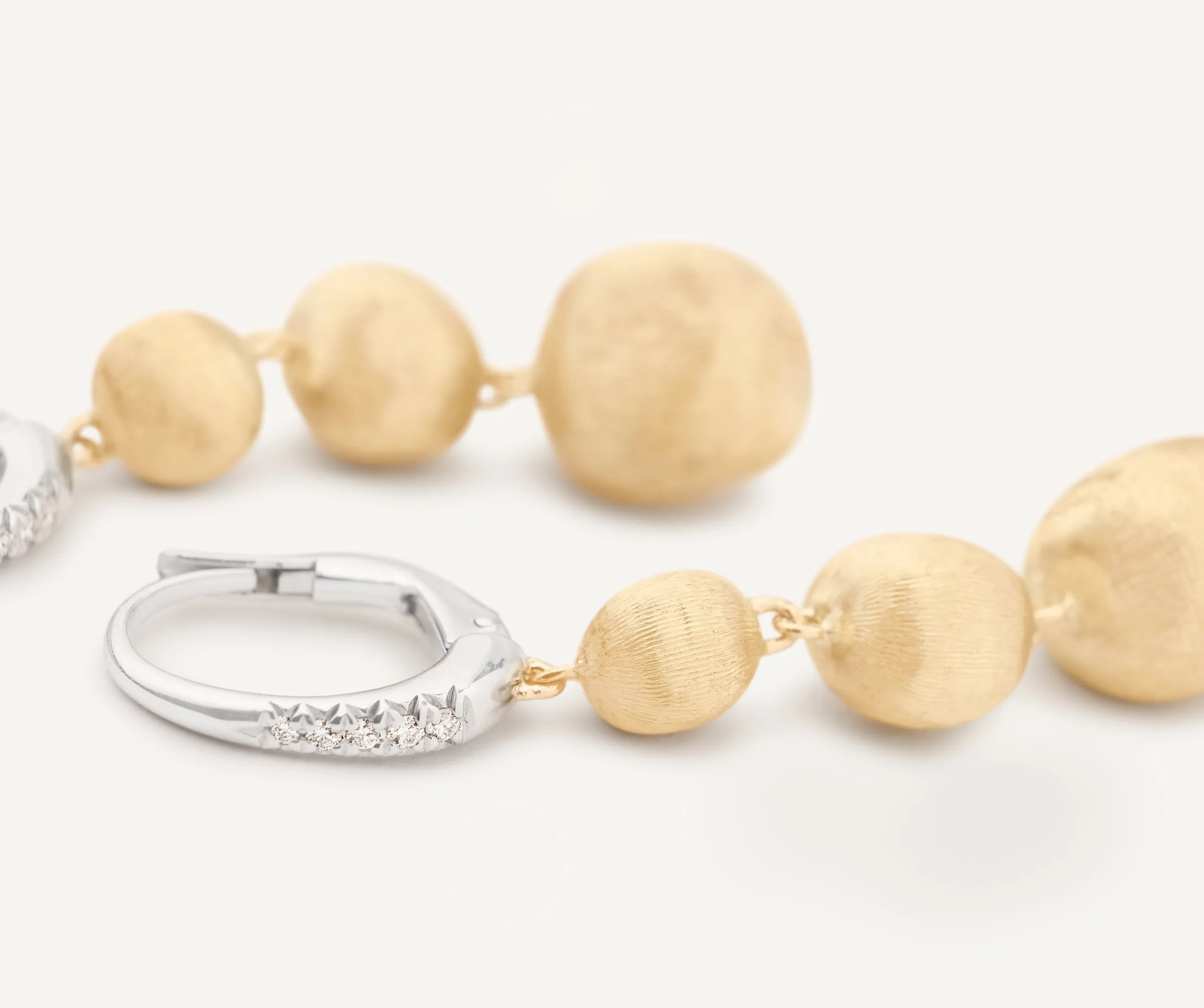 Earrings-Marco Bicego 18K Yellow Gold Graduated Drop Earrings With Diamond Clip Yellowgold