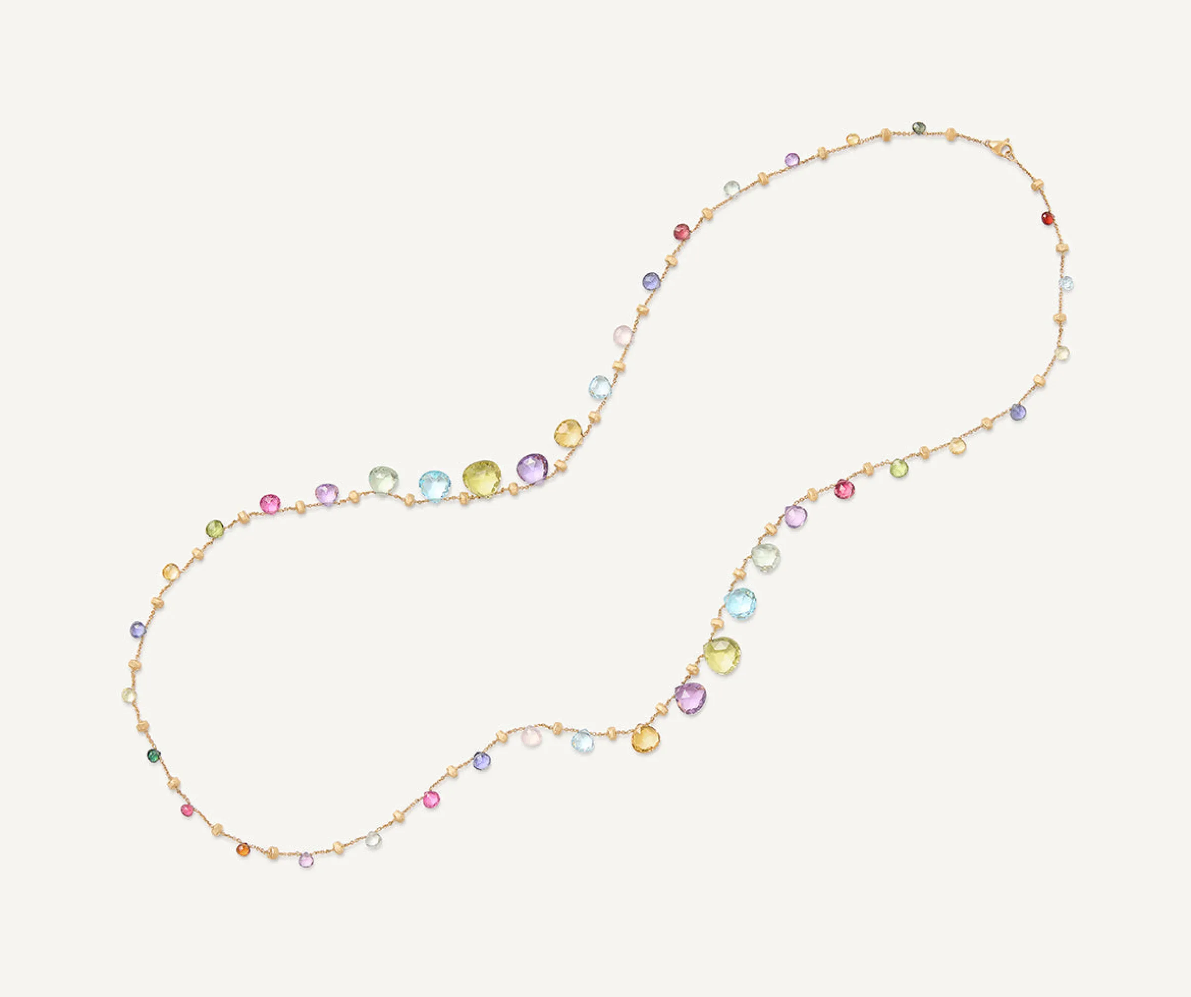 Necklaces-Marco Bicego 18K Yellow Gold Graduated Gemstone Necklace, Long Yellowgold