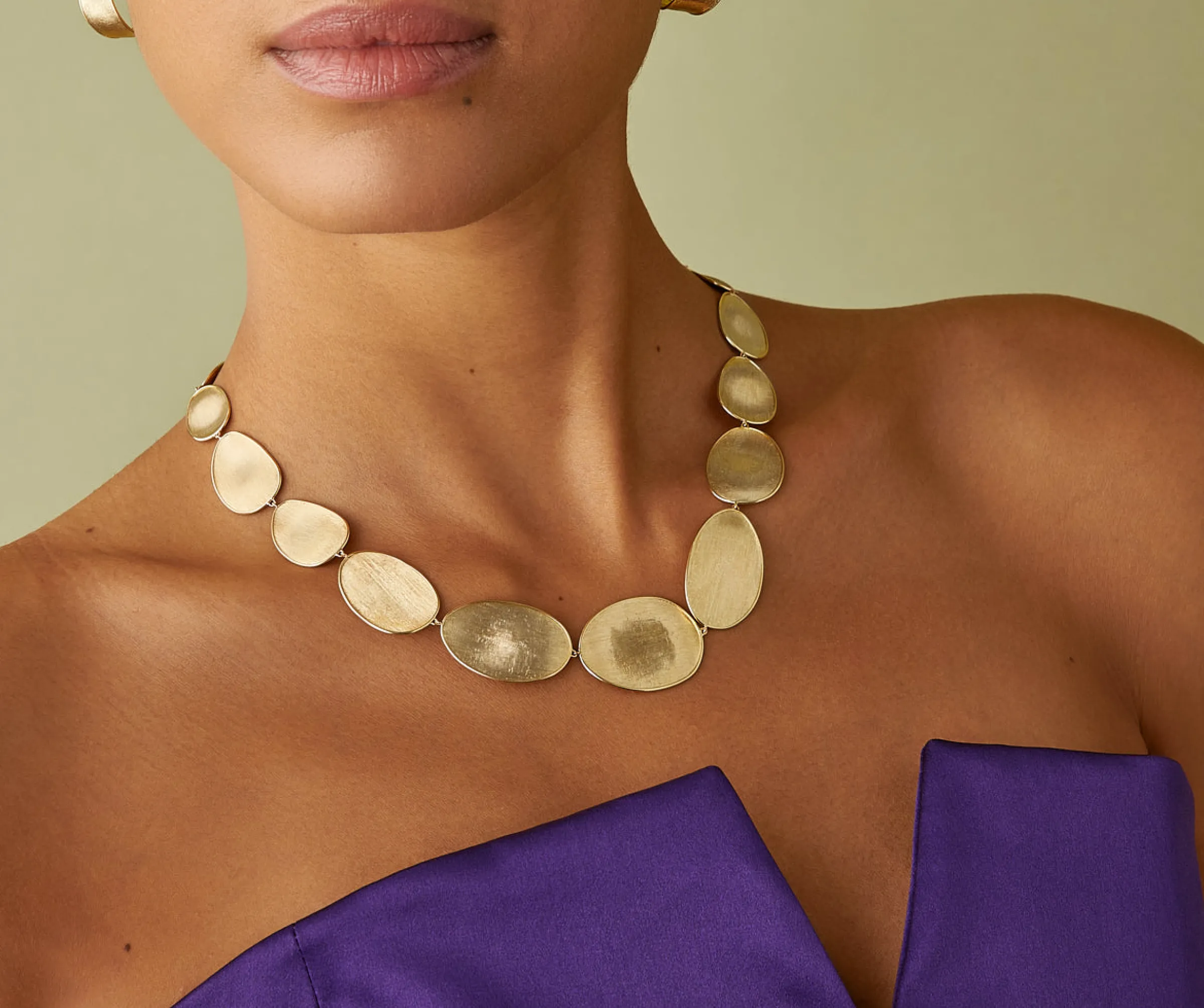 Necklaces-Marco Bicego 18K Yellow Gold Graduated Petal Collar Necklace Yellowgold