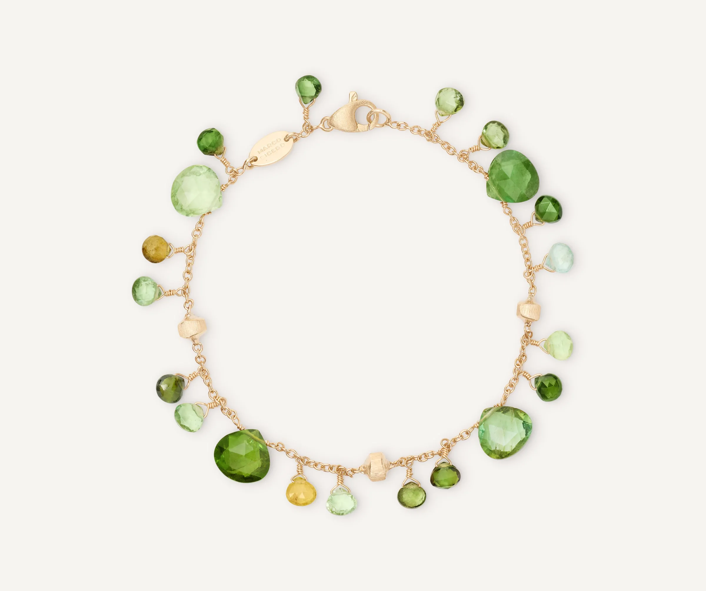 Bracelets-Marco Bicego 18K Yellow Gold Green Tourmaline Single-Strand Bracelet Yellowgold