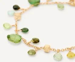 Bracelets-Marco Bicego 18K Yellow Gold Green Tourmaline Single-Strand Bracelet Yellowgold