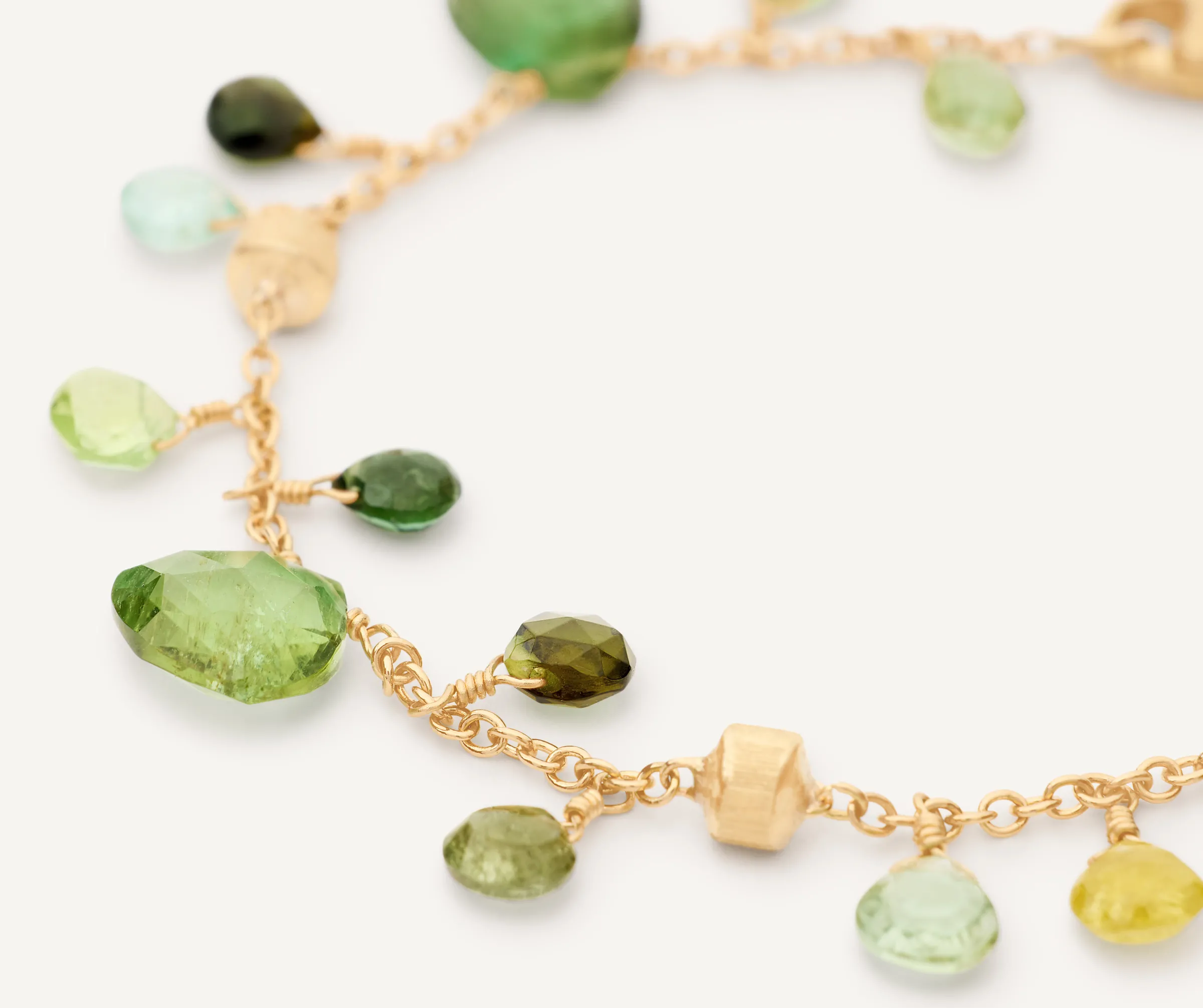 Bracelets-Marco Bicego 18K Yellow Gold Green Tourmaline Single-Strand Bracelet Yellowgold