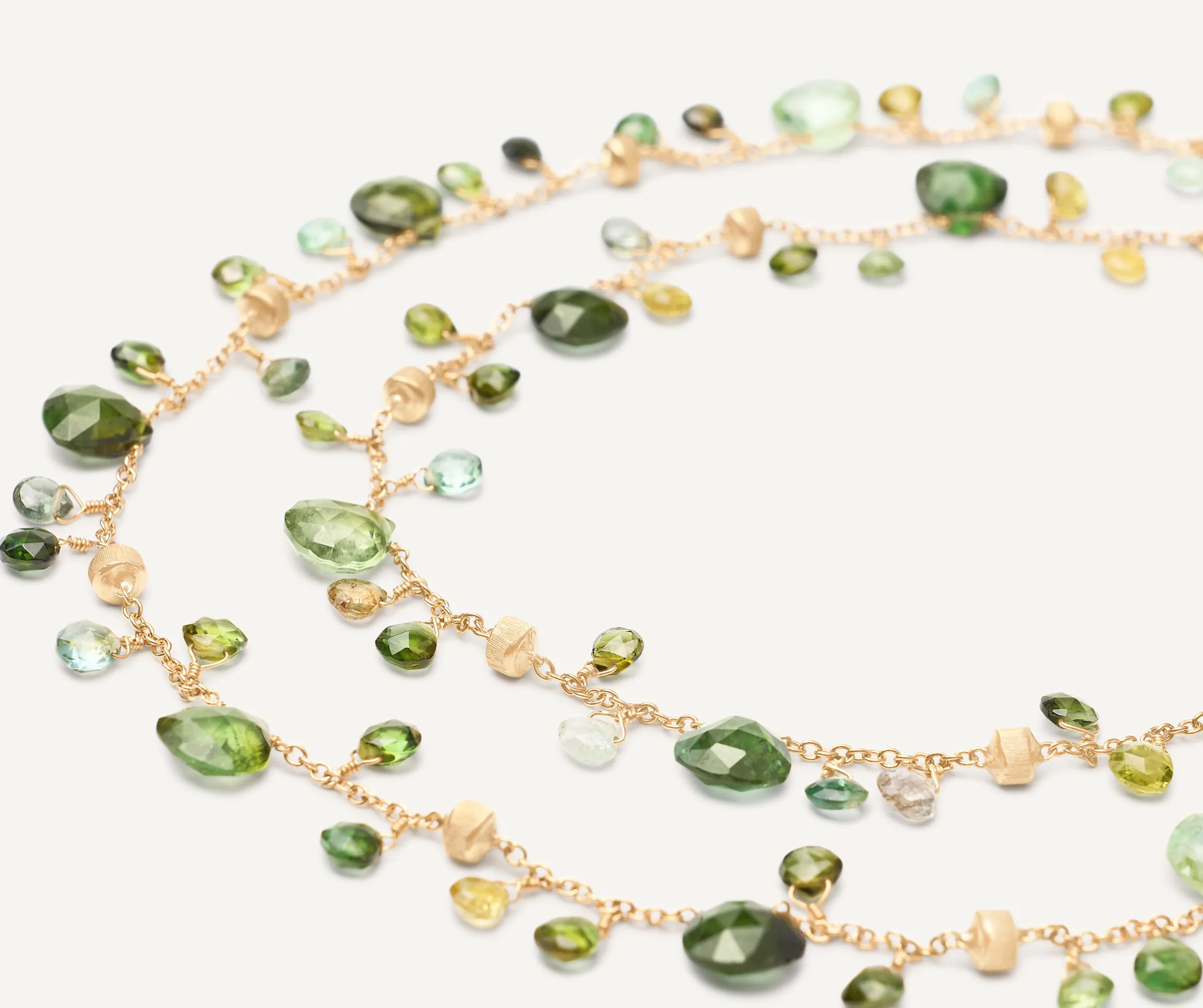 Necklaces-Marco Bicego 18K Yellow Gold Green Tourmaline Long Necklace Yellowgold