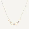 Pendants | Necklaces-Marco Bicego 18K Yellow Gold Half Necklace with Diamond Flowers Yellowgold