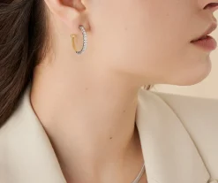 Earrings-Marco Bicego 18K Yellow Gold Hoop Diamond Earrings Yellowgold