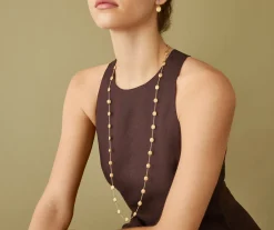 Necklaces-Marco Bicego 18K Yellow Gold Large Bean Long Necklace Yellowgold