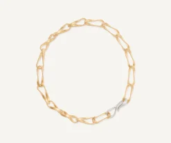 Necklaces-Marco Bicego 18K Yellow Gold Large Gauge Link Necklace With Diamond Clasp Yellowgold