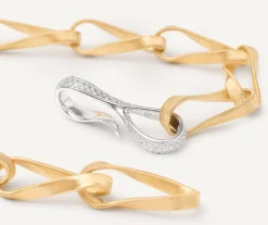 Necklaces-Marco Bicego 18K Yellow Gold Large Gauge Link Necklace With Diamond Clasp Yellowgold