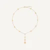 Necklaces-Marco Bicego 18K Yellow Gold Lariat Necklace With Diamonds Yellowgold