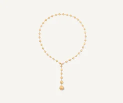 Necklaces-Marco Bicego 18K Yellow Gold Lariat Necklace With Diamond Pavé Clasp Yellowgold