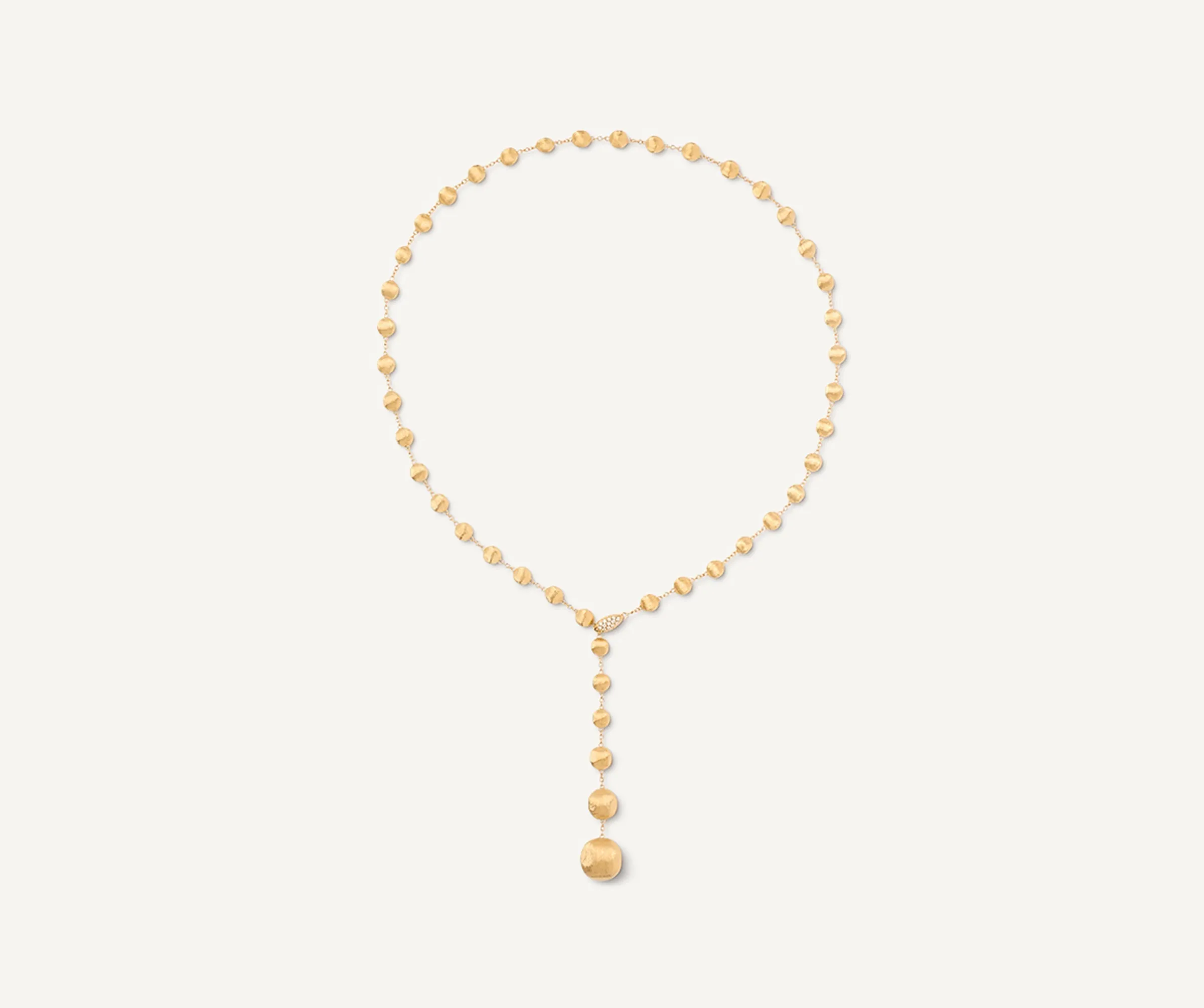 Necklaces-Marco Bicego 18K Yellow Gold Lariat Necklace With Diamond Pavé Clasp Yellowgold