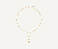 Necklaces-Marco Bicego 18K Yellow Gold Lariat Necklace With Diamonds Yellowgold