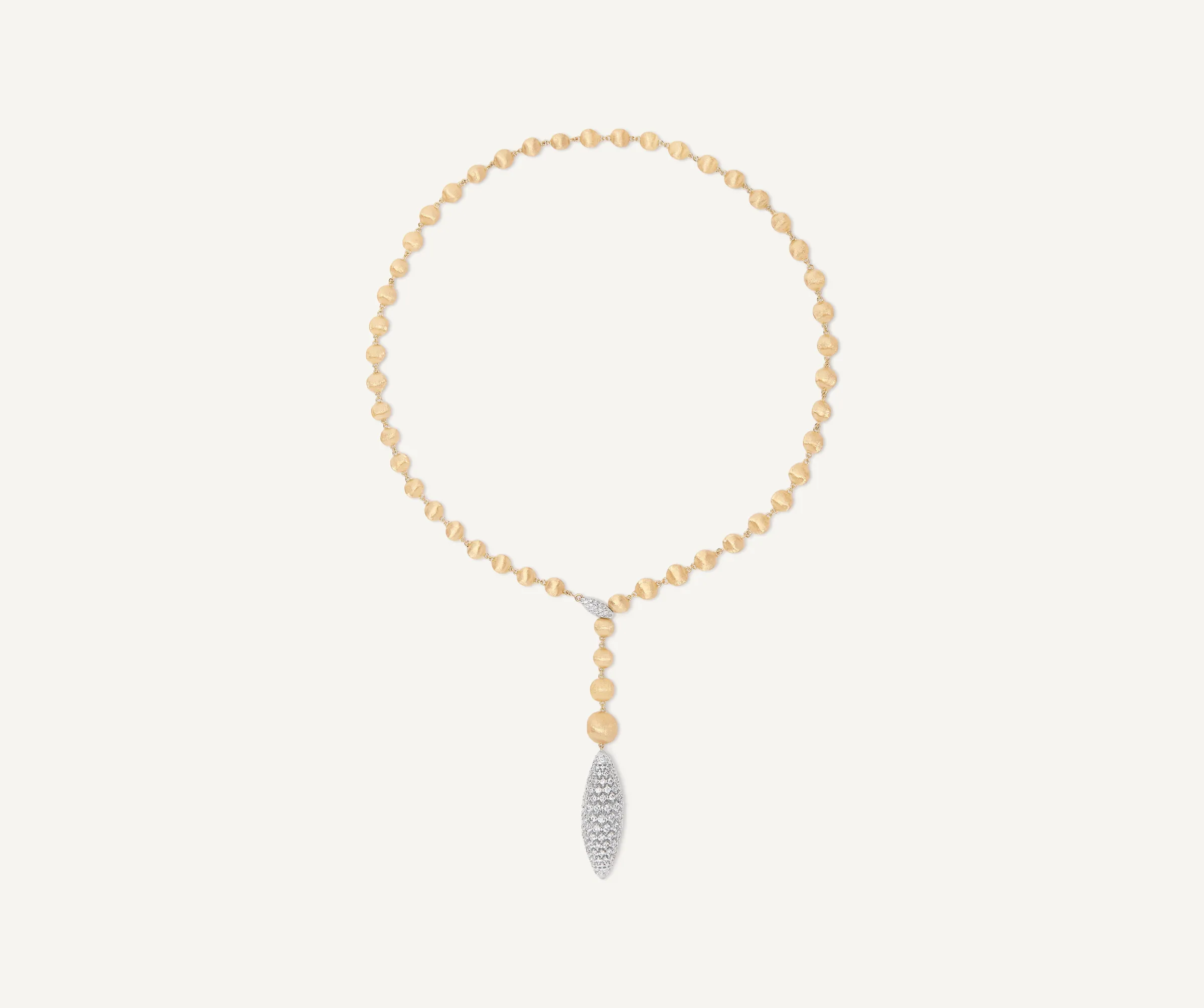 Necklaces-Marco Bicego 18K Yellow Gold Lariat Necklace With Large Diamond Pendant Yellowgold