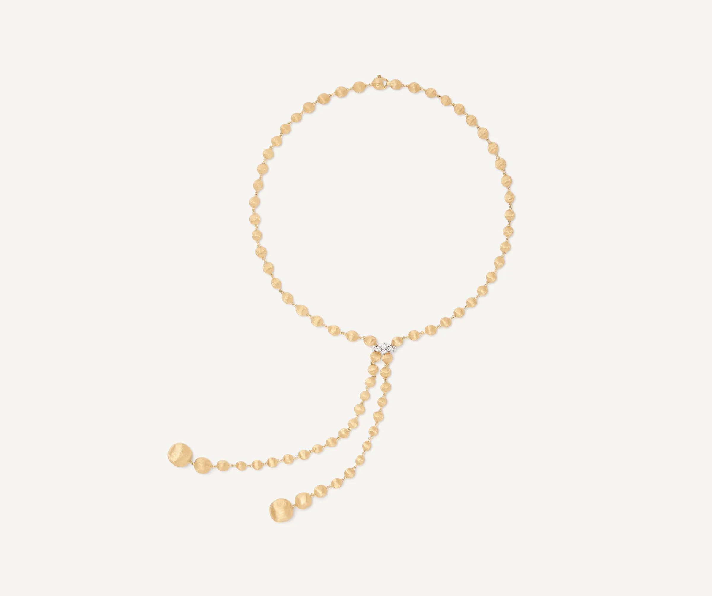 Necklaces-Marco Bicego 18K Yellow Gold Lariat Necklace With Diamond Pavé Clasp Yellowgold