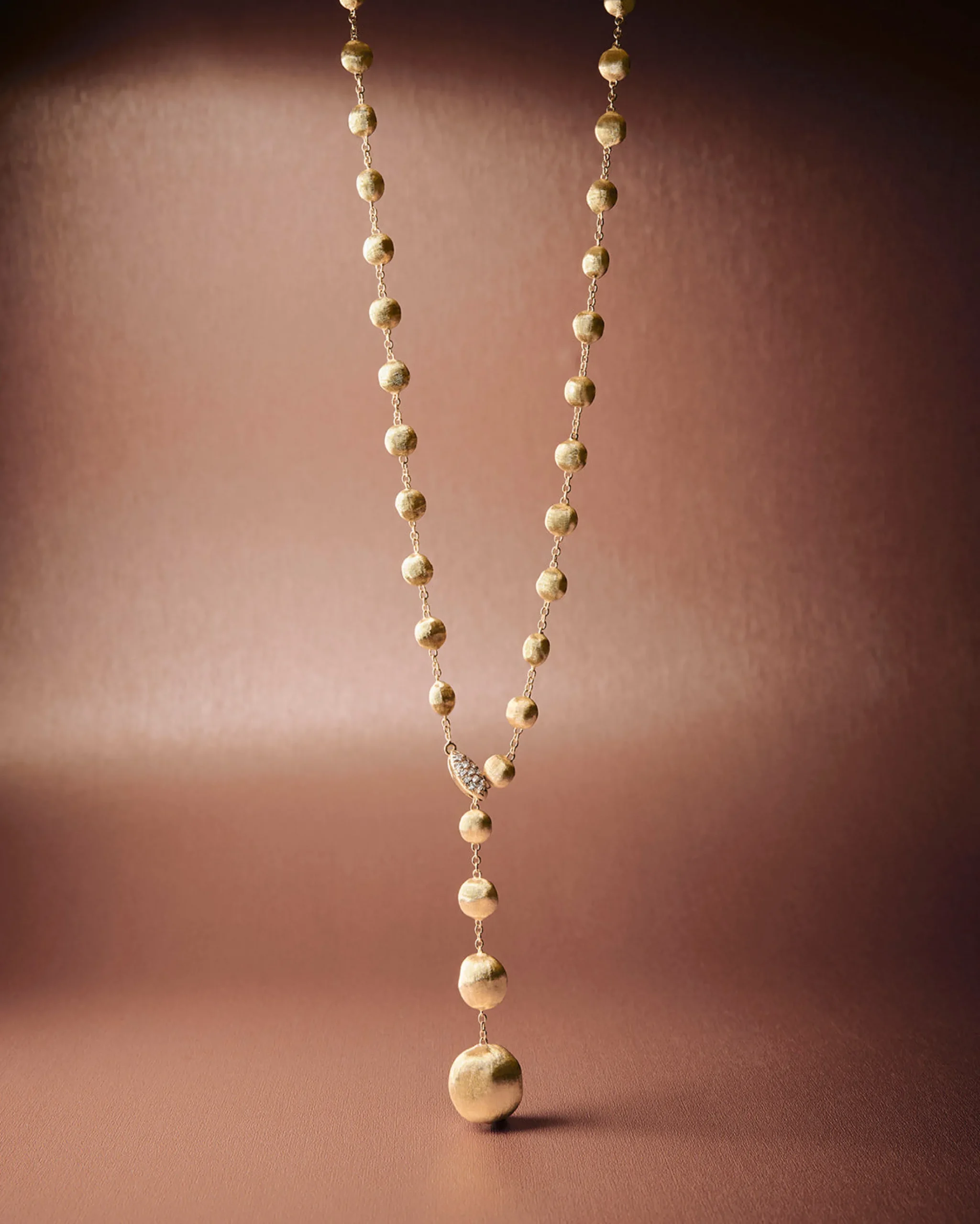 Necklaces-Marco Bicego 18K Yellow Gold Lariat Necklace With Diamond Pavé Clasp Yellowgold