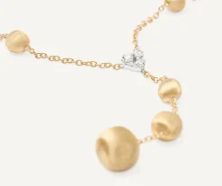 Necklaces-Marco Bicego 18K Yellow Gold Lariat Necklace With Diamonds Yellowgold