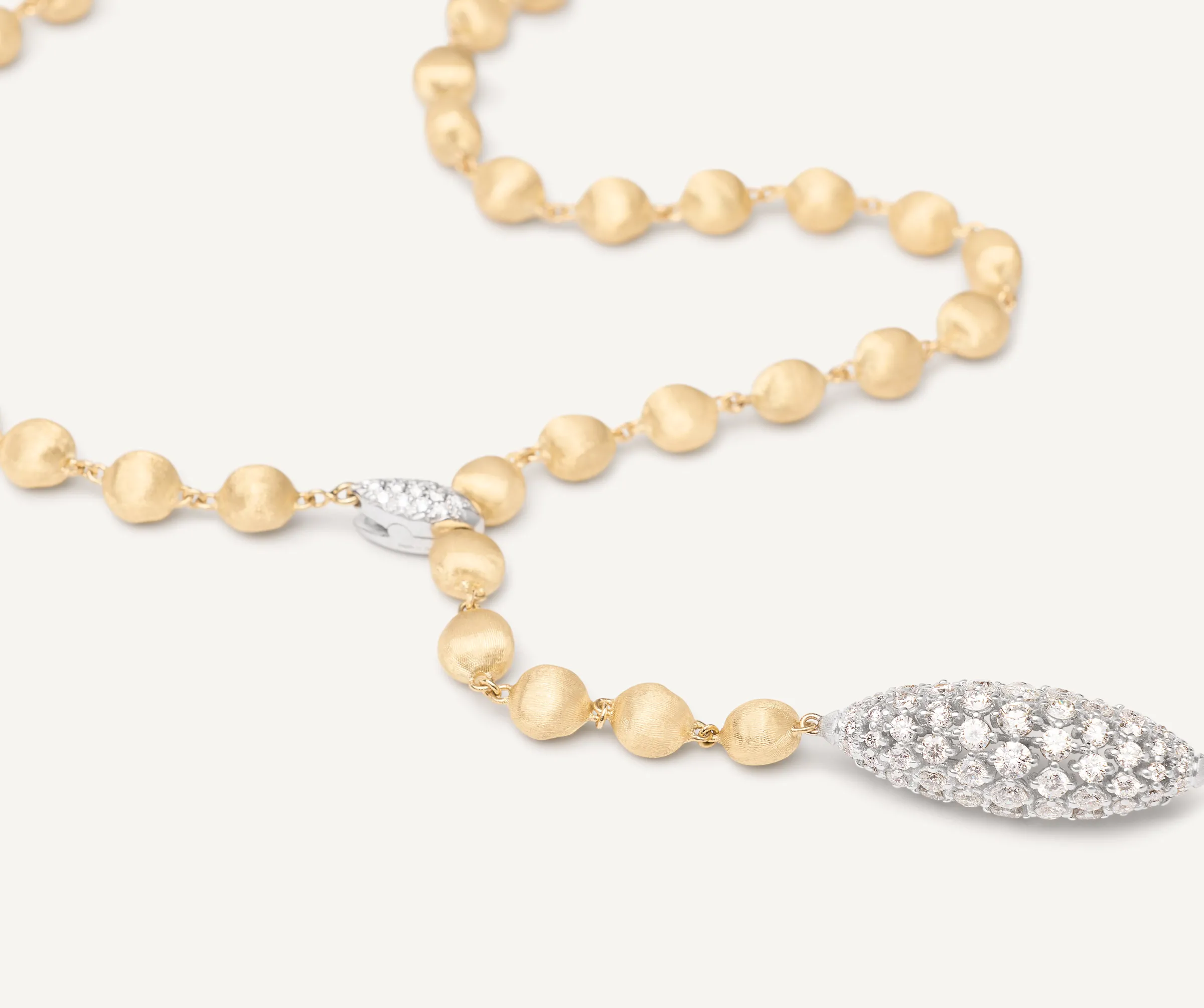 Necklaces-Marco Bicego 18K Yellow Gold Lariat Necklace With Diamond Pendant Yellowgold
