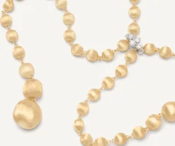 Necklaces-Marco Bicego 18K Yellow Gold Lariat Necklace With Diamond Pavé Clasp Yellowgold