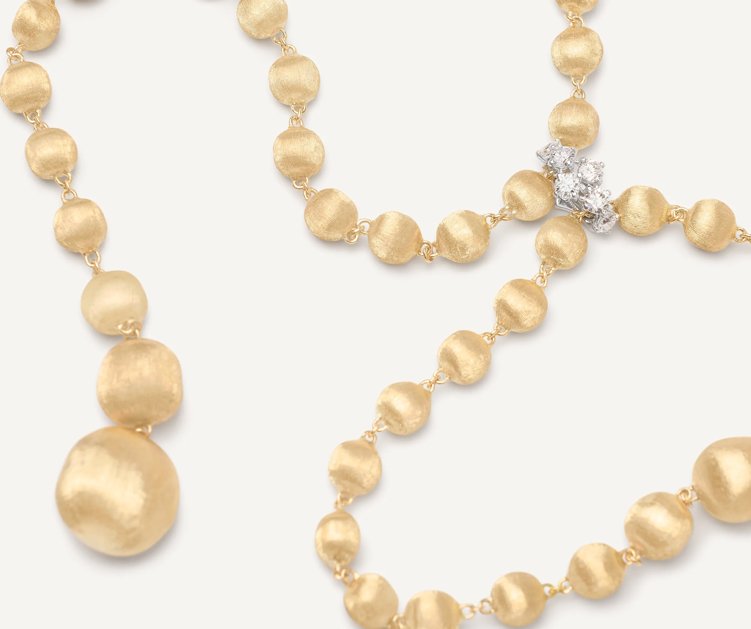 Necklaces-Marco Bicego 18K Yellow Gold Lariat Necklace With Diamond Pavé Clasp Yellowgold