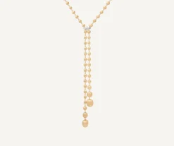 Necklaces-Marco Bicego 18K Yellow Gold Lariat Necklace With Diamond Pavé Clasp Yellowgold
