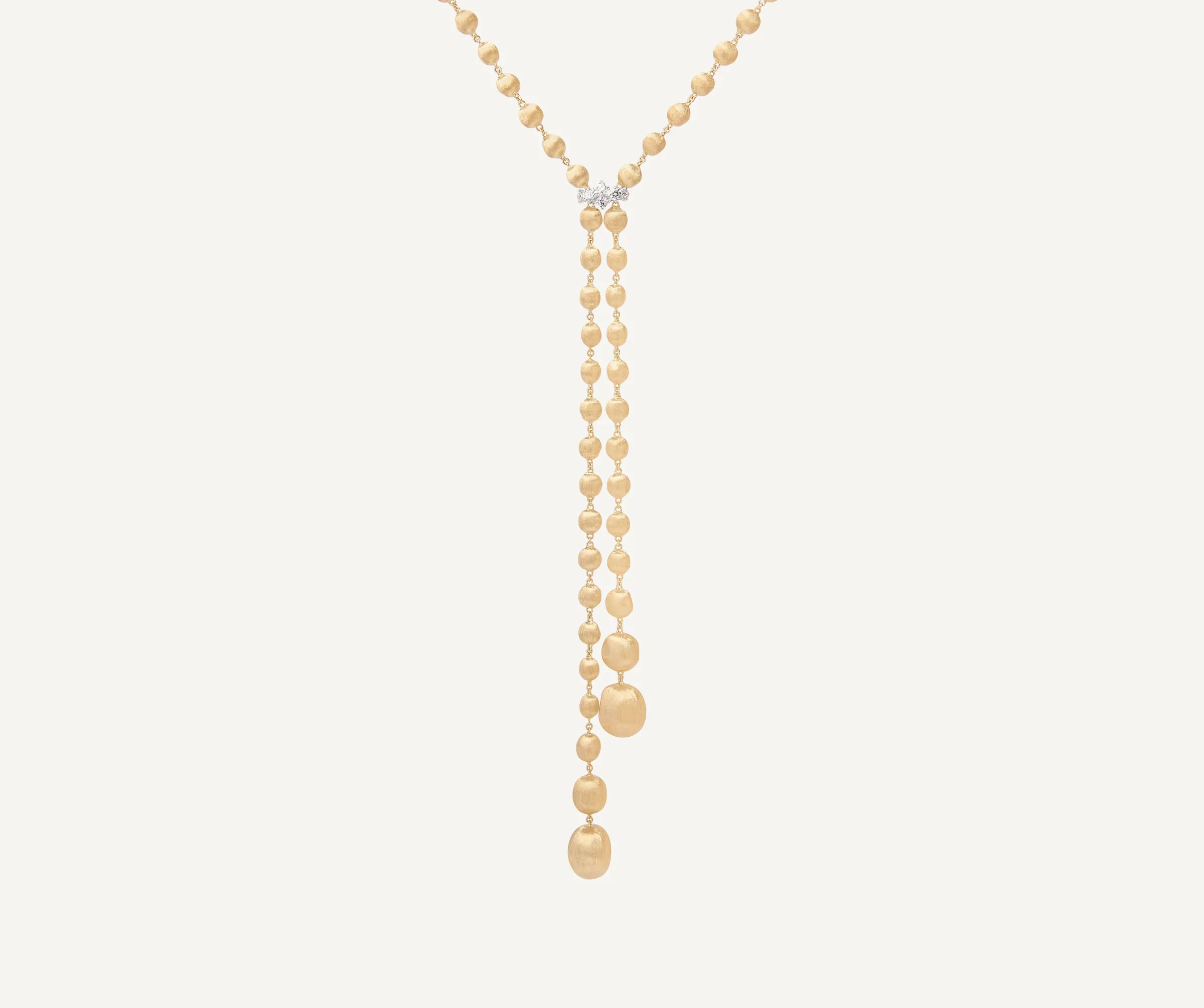 Necklaces-Marco Bicego 18K Yellow Gold Lariat Necklace With Diamond Pavé Clasp Yellowgold