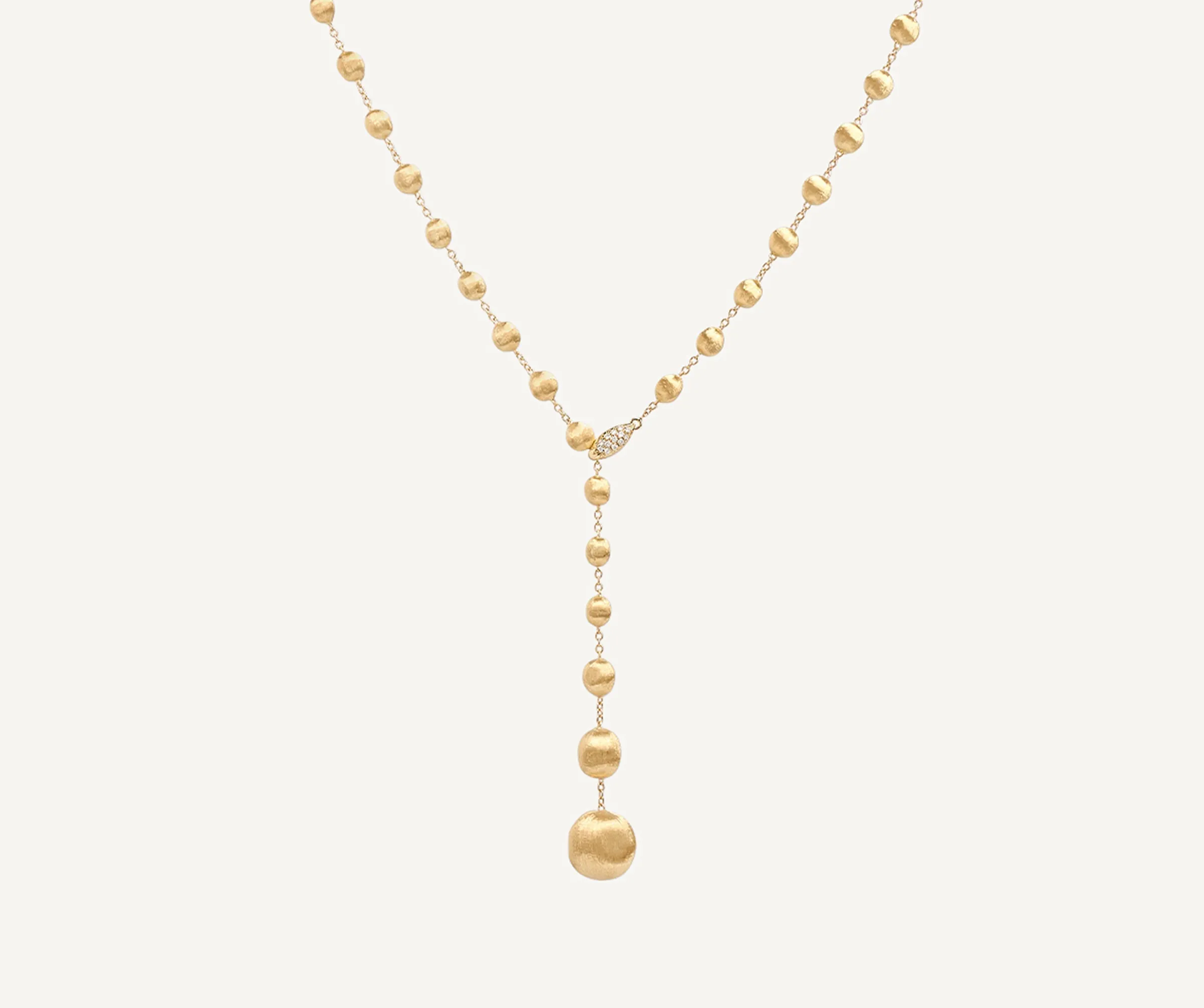 Necklaces-Marco Bicego 18K Yellow Gold Lariat Necklace With Diamond Pavé Clasp Yellowgold