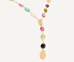 Necklaces-Marco Bicego 18K Yellow Gold Lariat Tourmaline Necklace Yellowgold