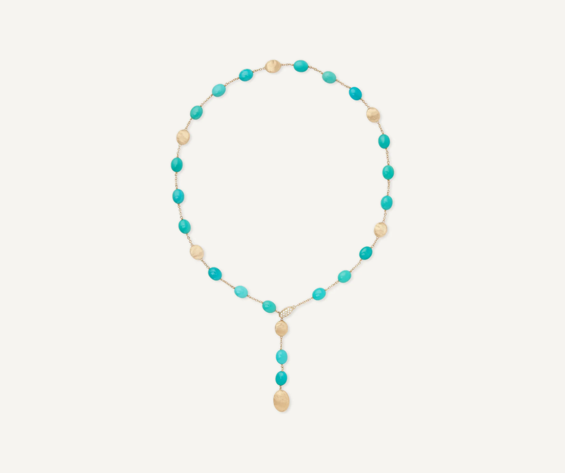 Necklaces-Marco Bicego 18K Yellow Gold Lariat with Turquoise Yellowgold