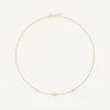 Necklaces-Marco Bicego 18K Yellow Gold Lightweight Beaded Necklace with Diamonds Yellowgold
