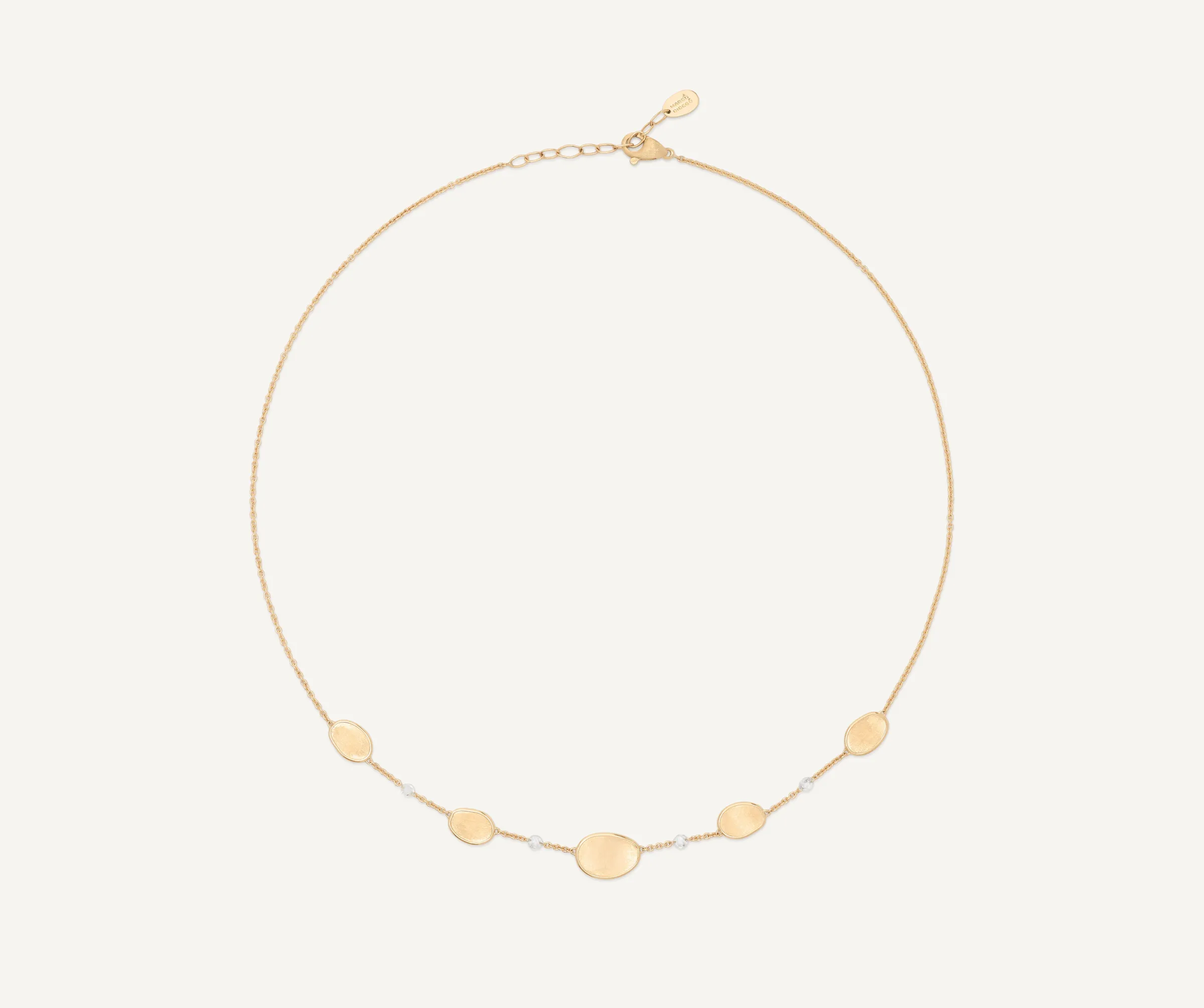 Necklaces-Marco Bicego 18K Yellow Gold Lightweight Necklace with Diamonds Yellowgold