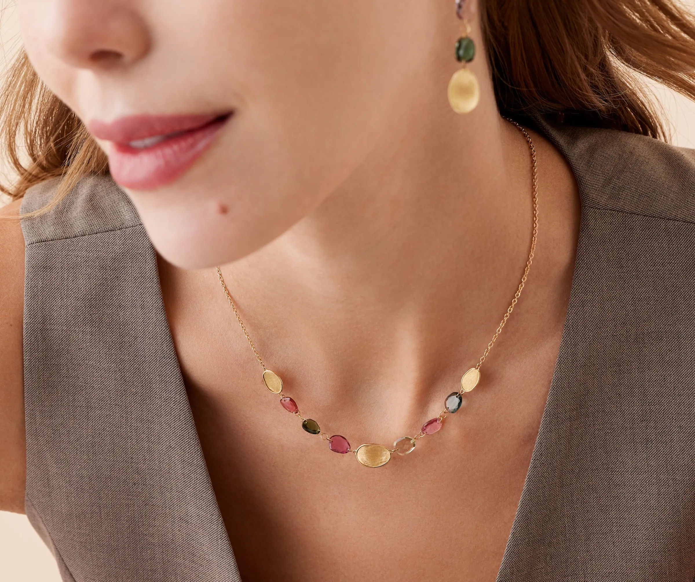 Necklaces-Marco Bicego 18K Yellow Gold Lightweight Tourmaline Necklace Yellowgold