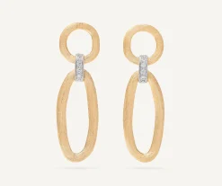 Earrings-Marco Bicego 18K Yellow Gold Link Drop Earrings With Diamond Accents Yellowgold