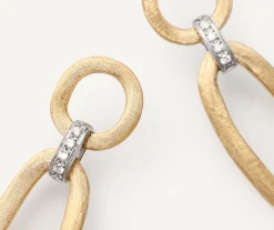 Earrings-Marco Bicego 18K Yellow Gold Link Drop Earrings With Diamond Accents Yellowgold