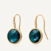 Earrings-Marco Bicego 18K Yellow Gold London Blue Topaz Drop Earrings with Diamonds YellowGold