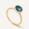 Rings-Marco Bicego 18K Yellow Gold London Blue Topaz Ring with Diamond Pavé Shank YellowGold
