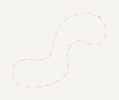 Necklaces-Marco Bicego 18K Yellow Gold Long Beaded Necklace with Diamonds Yellowgold