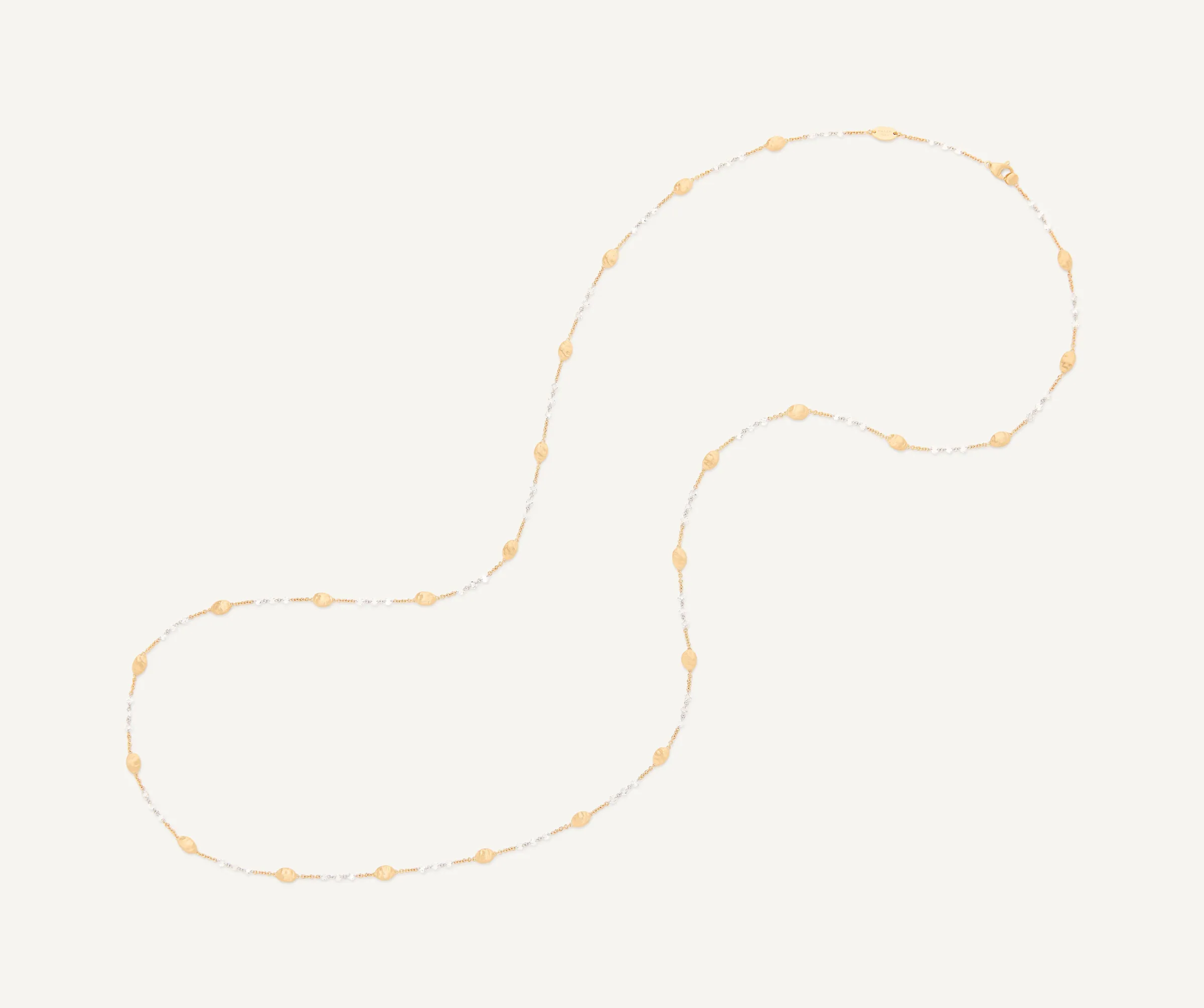 Necklaces-Marco Bicego 18K Yellow Gold Long Beaded Necklace with Diamonds Yellowgold