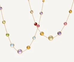Necklaces-Marco Bicego 18K Yellow Gold Long Gemstone Necklace Yellowgold